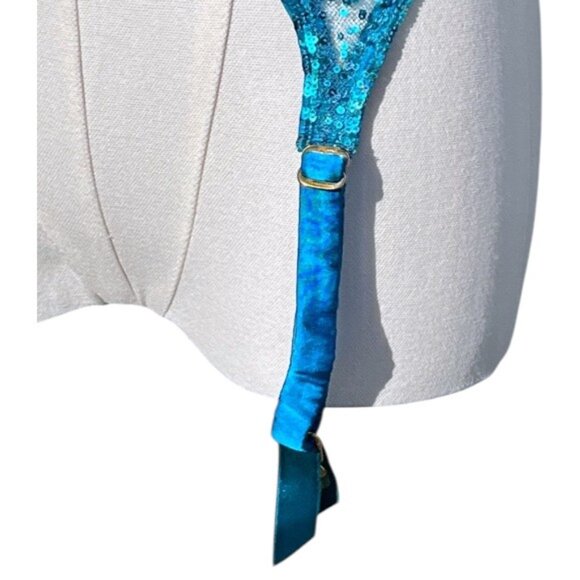 Agent Provocateur Soirée Czarinah Blue Sequin Suspender Garter - Picture 6 of 12